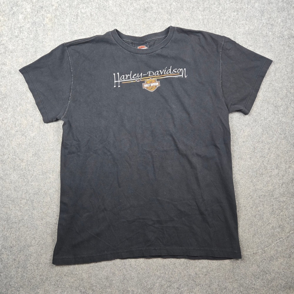 Harley Davidson T Shirt Womens XL Black Graphic Milwaukee 2001 Vintage Y2K Biker